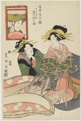 At Tomogaoka Shrine in Fukagawa, mid 19th century